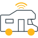 Coverage icon showing connectivity in remote coastal and rural maritime areas